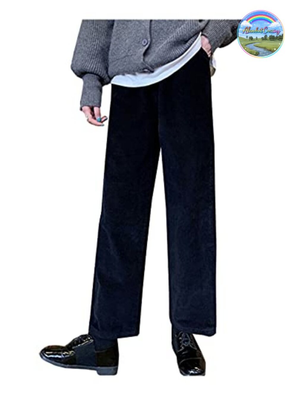 High Waisted Straight Leg Corduroy Pants Trousers Casual